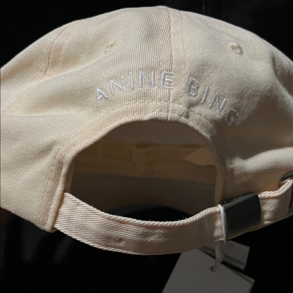 🎉 NWT Anine Bing Jeremy Baseball Cap Cream Orange 💯 Cotton - Picture 13 of 13